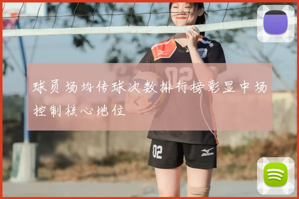 球员场均传球次数排行榜彰显中场控制核心地位